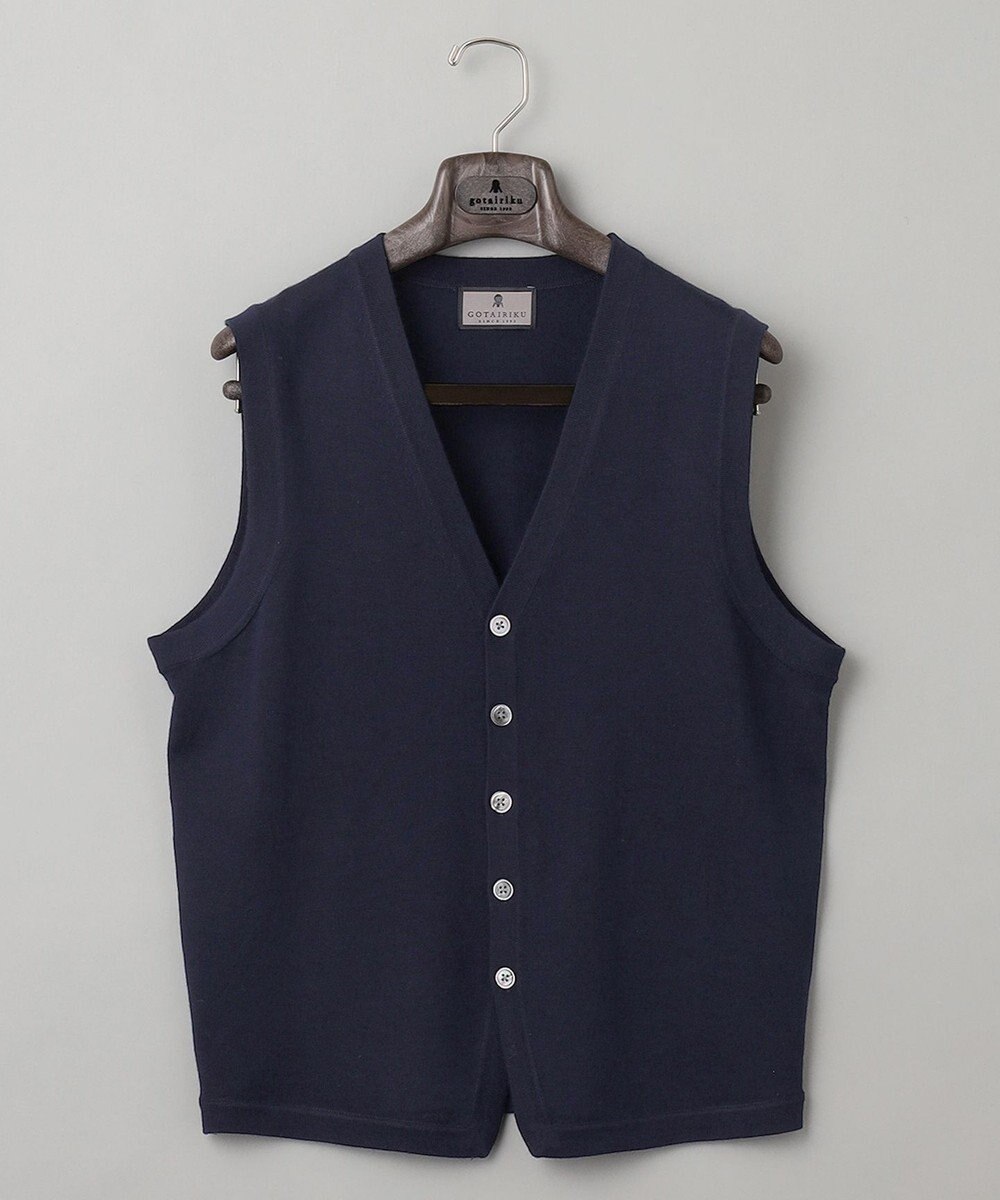 GOTAIRIKU 【家庭洗濯可能】イタリア糸 ハイゲージ ベスト 