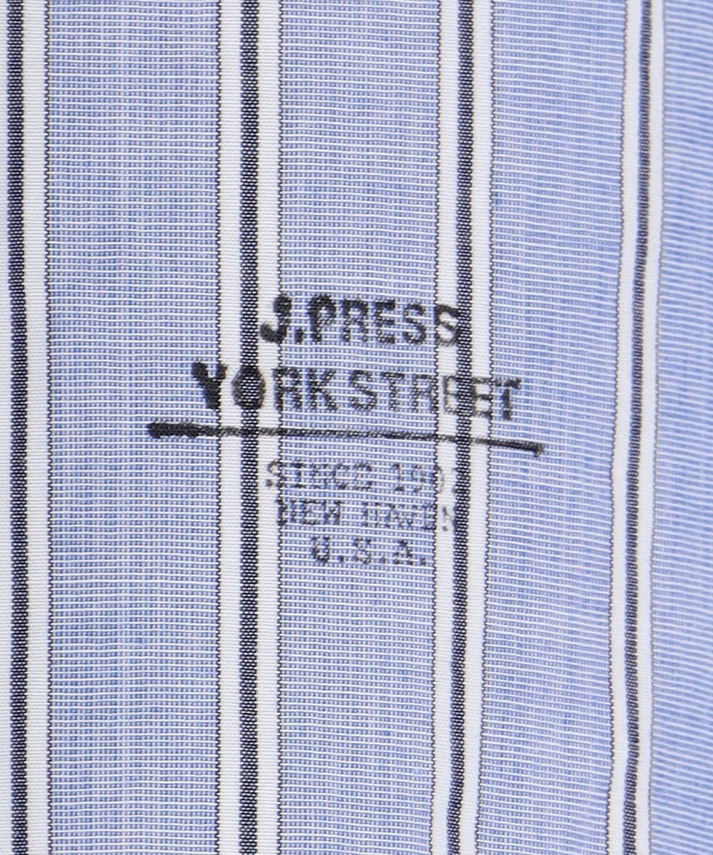 J.PRESS YORK STREET 【UNISEX】タイプライターストライプ バンドカラーシャツ 