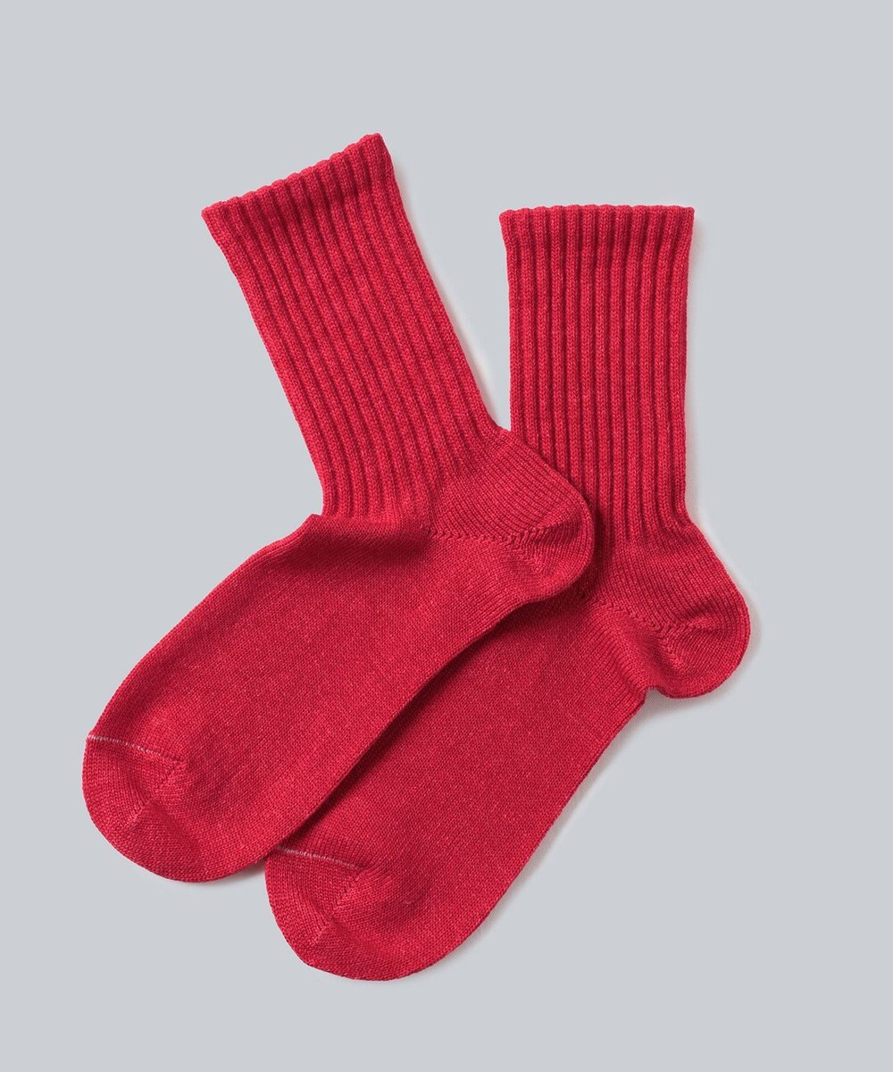 WHITE MAILS WOOL MIX PAPER WIDE RIB SOCKS ソックス 