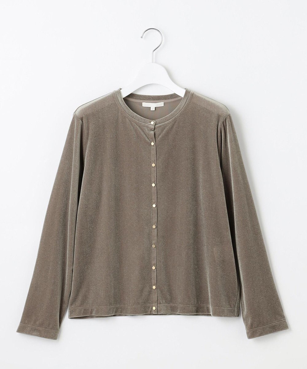 自由区 L シアーベロア カーディガン 