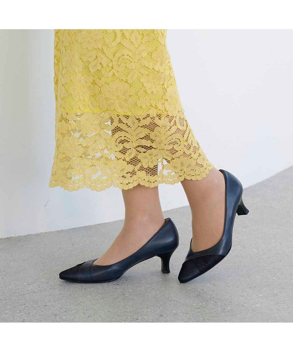 Riz raffinee <Riz raffinee>異素材ポインテッドトゥコンビパンプス 