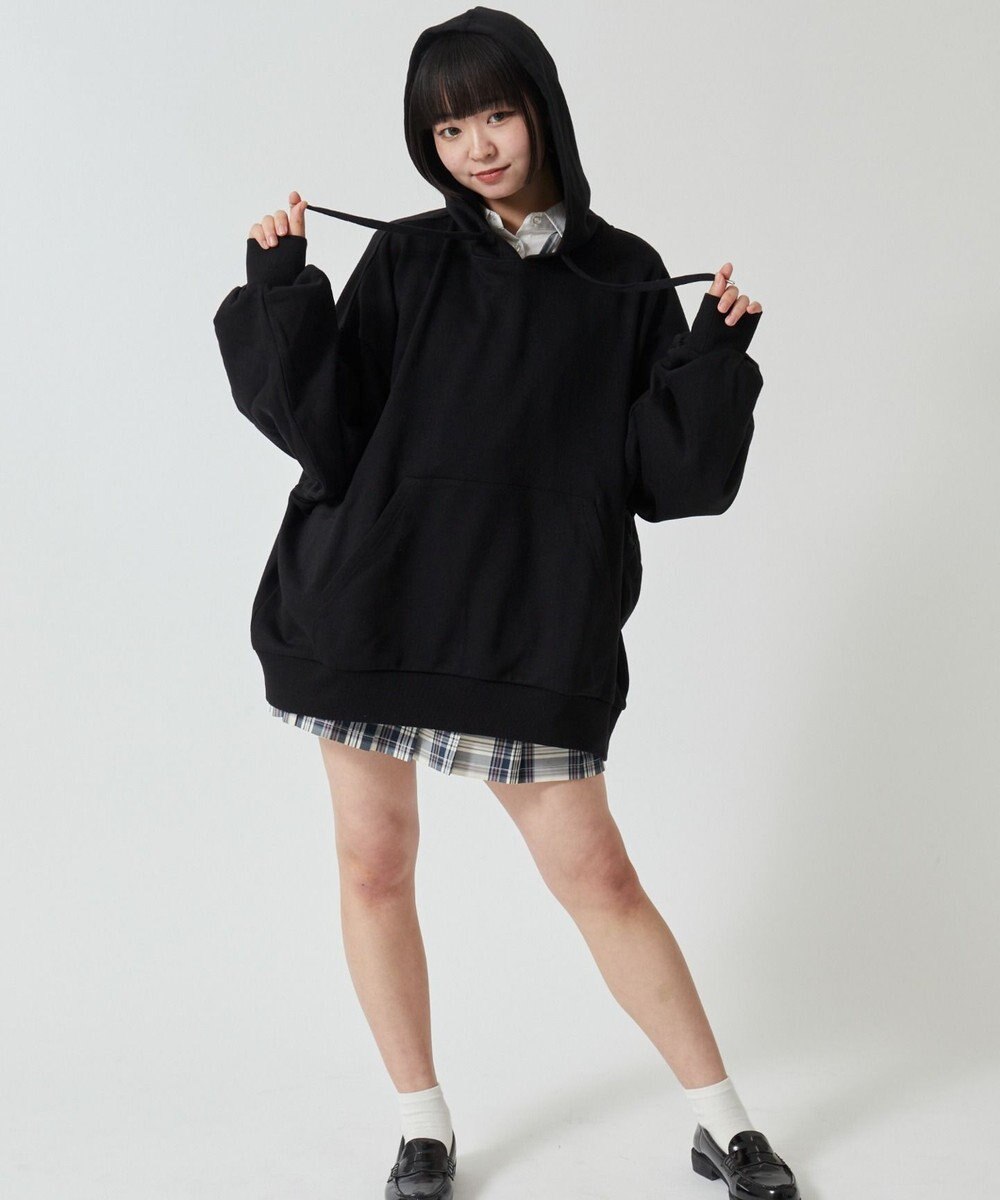WEGO 【SCHOOLITEM】ルーズフィットプルパーカー 