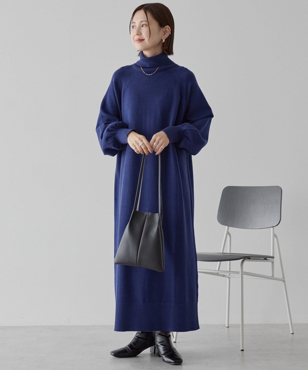 AMERICAN HOLIC バイパチモックネックニットワンピース 