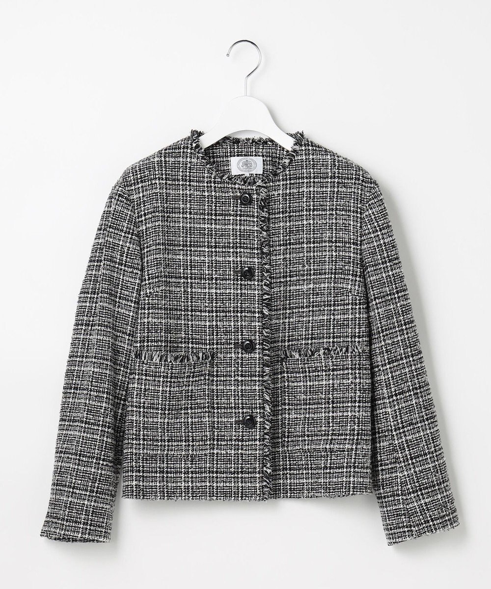 J.PRESS LADIES L Lightループチェック ツイード ジャケット 