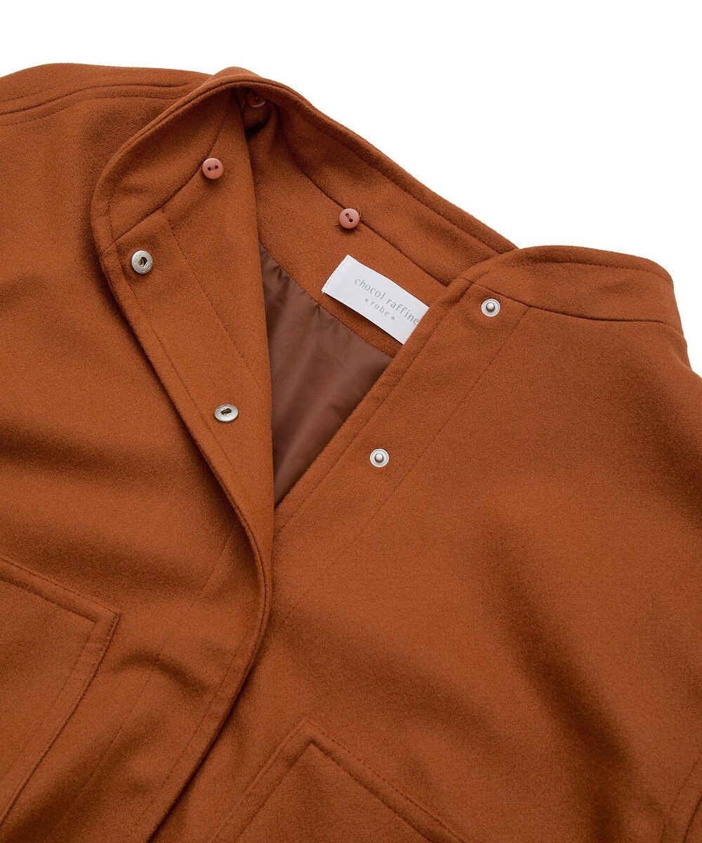 Green Parks ニットフード付きウーリーブルゾン 