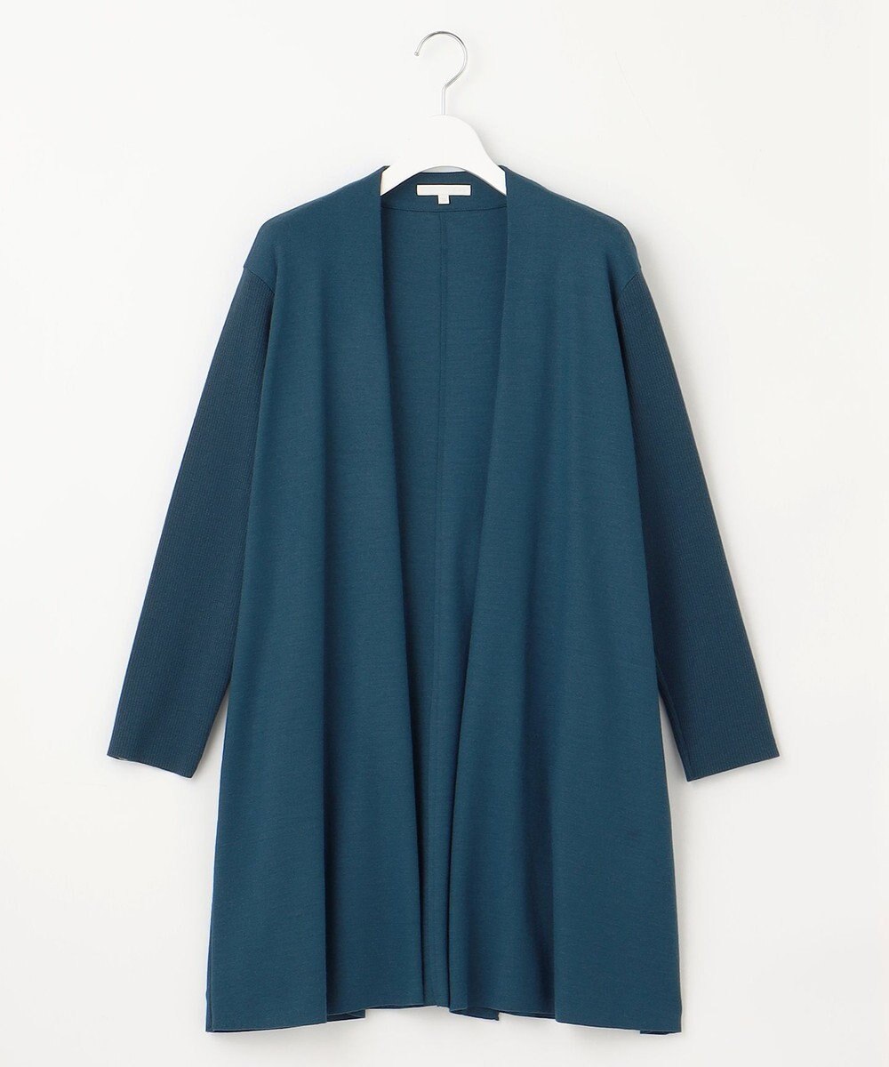 自由区 【洗える】ウールニットコンビジャージー ライトアウター 