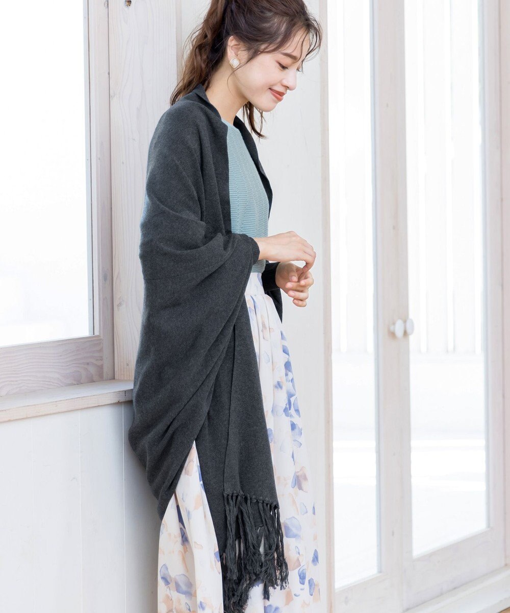 Tiaclasse 【洗える】ストール風カーディガン 