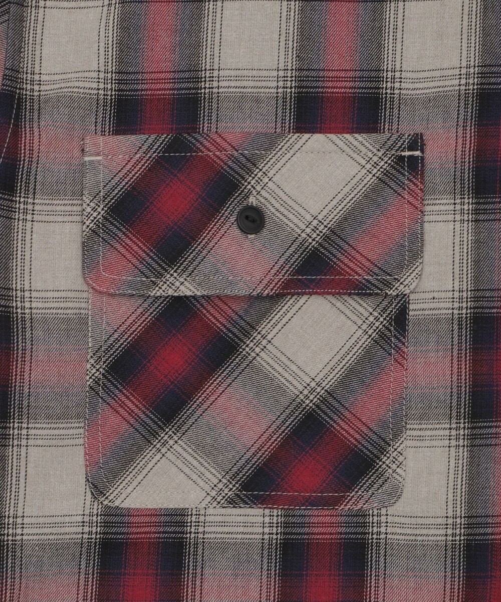 WEGO 【ユニセックス着用ITEM/MLサイズ展開】オンブレチェックフードシャツ（SS） 