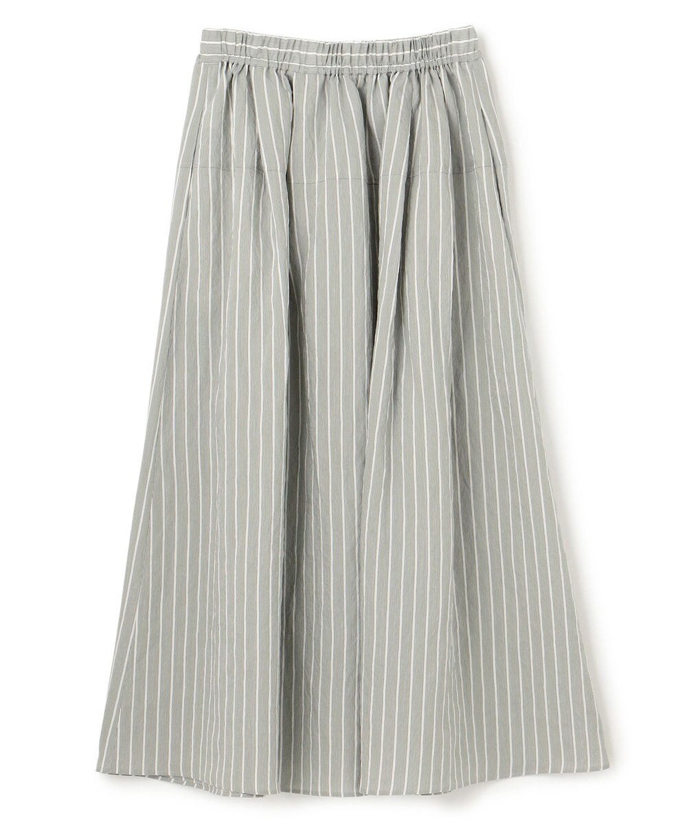 BEIGE， 【洗える】FREESIA / イージーウエストストライプフレアスカート 