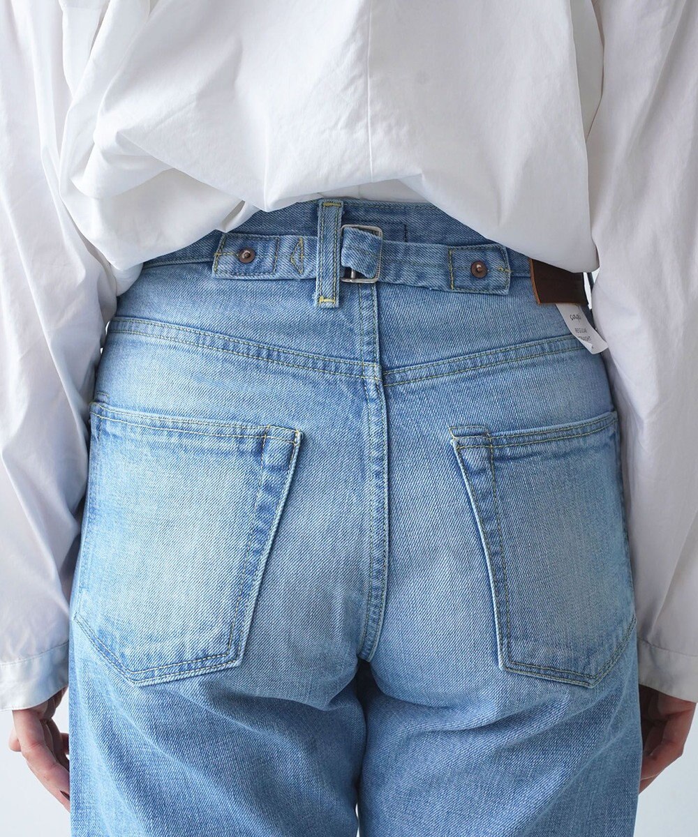 caqu modern straight レギュラーストレートデニムパンツ USED WASH 