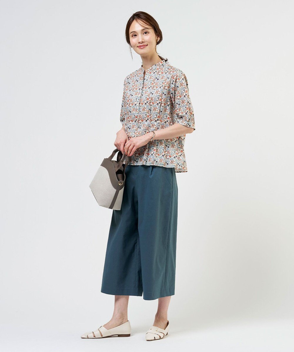 J.PRESS LADIES 【人気素材】セルロースリネンストレッチ クロップド パンツ 
