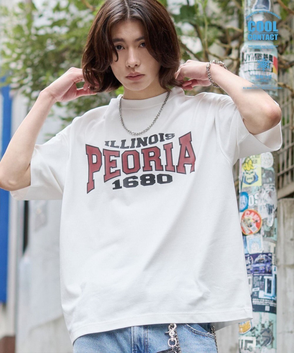 WEGO 【機能T】接触冷感アクセ付きグラフィックT 