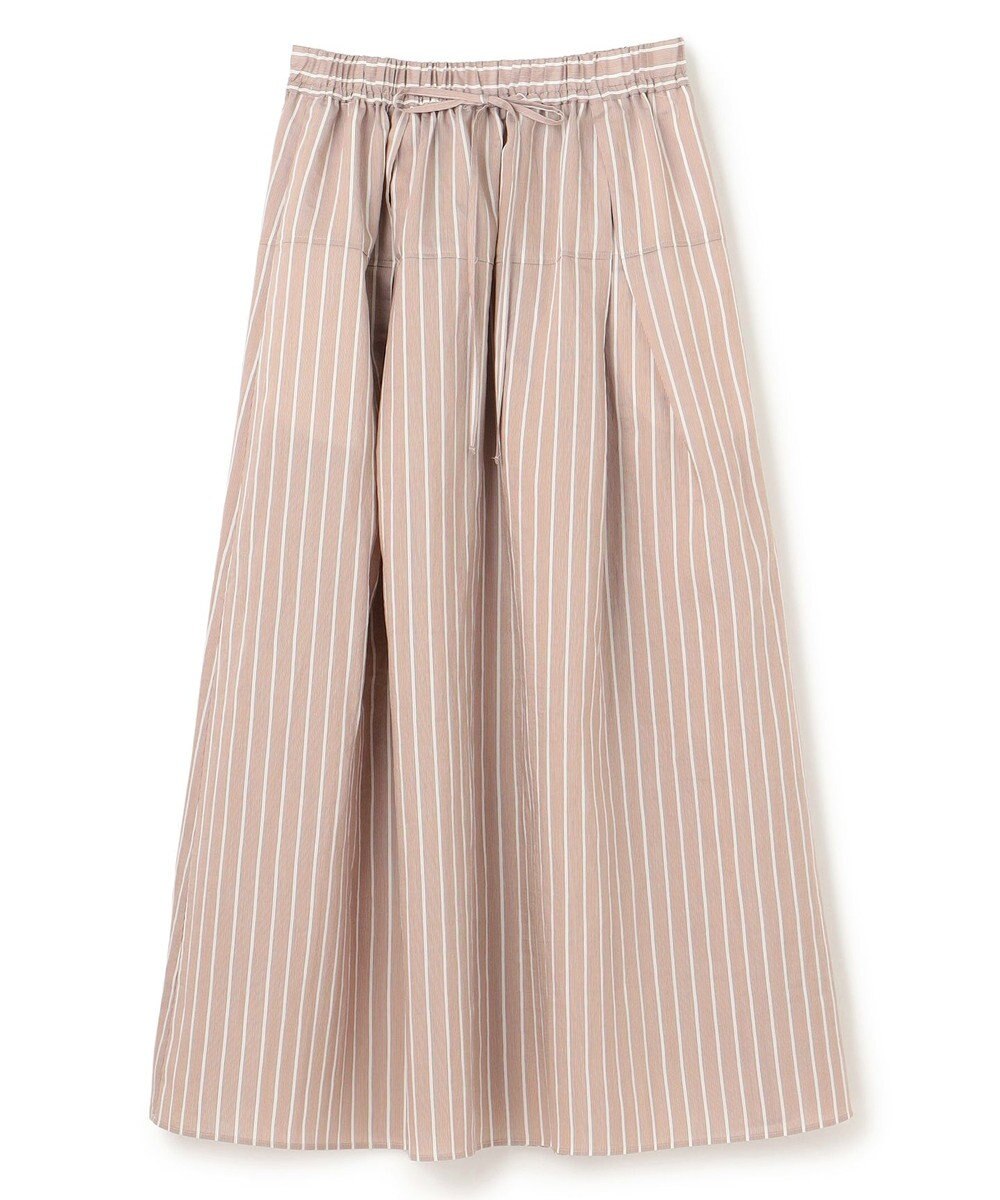 BEIGE， 【洗える】FREESIA / イージーウエストストライプフレアスカート 