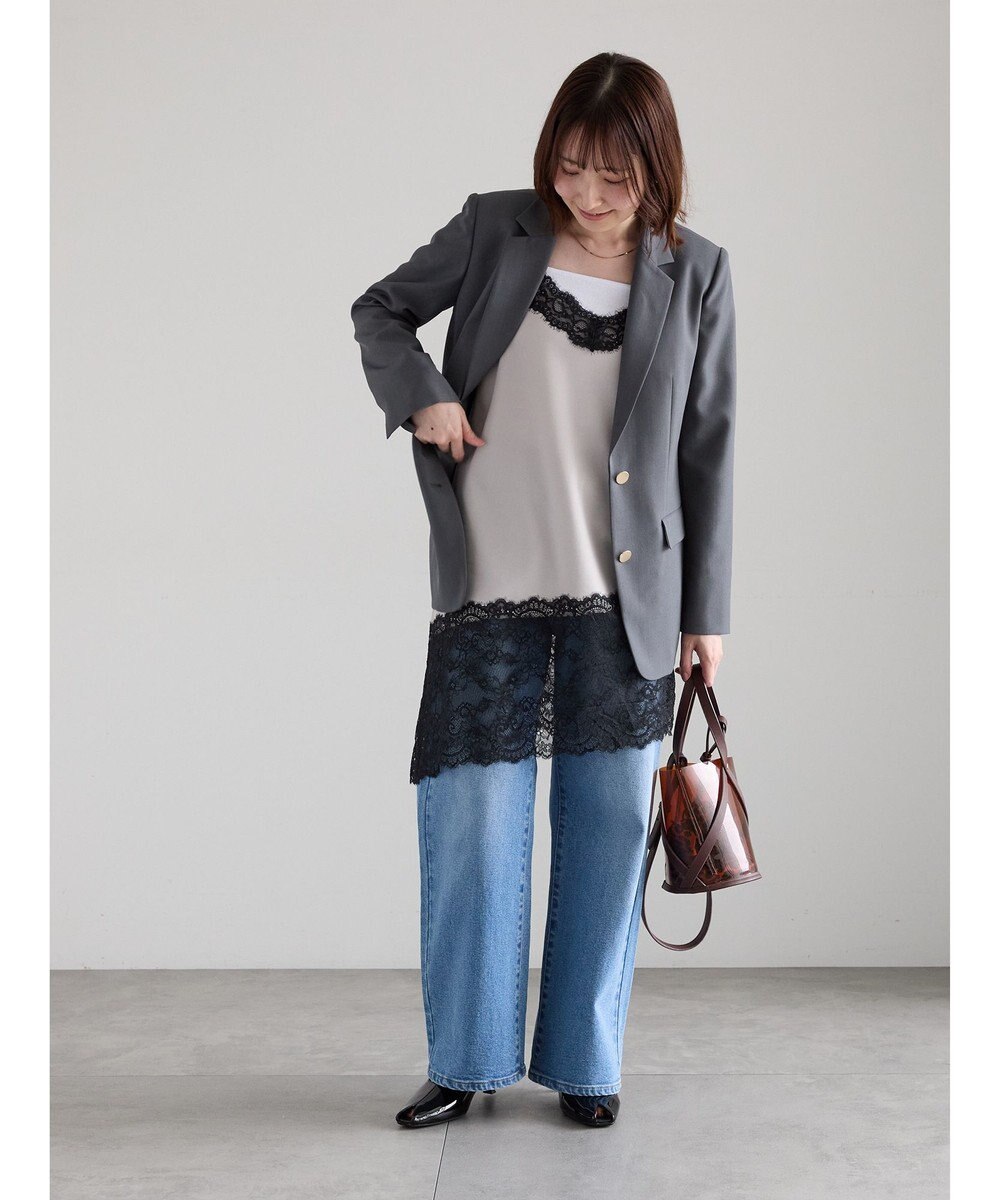 Te chichi 【雑誌掲載アイテム】イレギュラーヘムレイヤードレースキャミ 