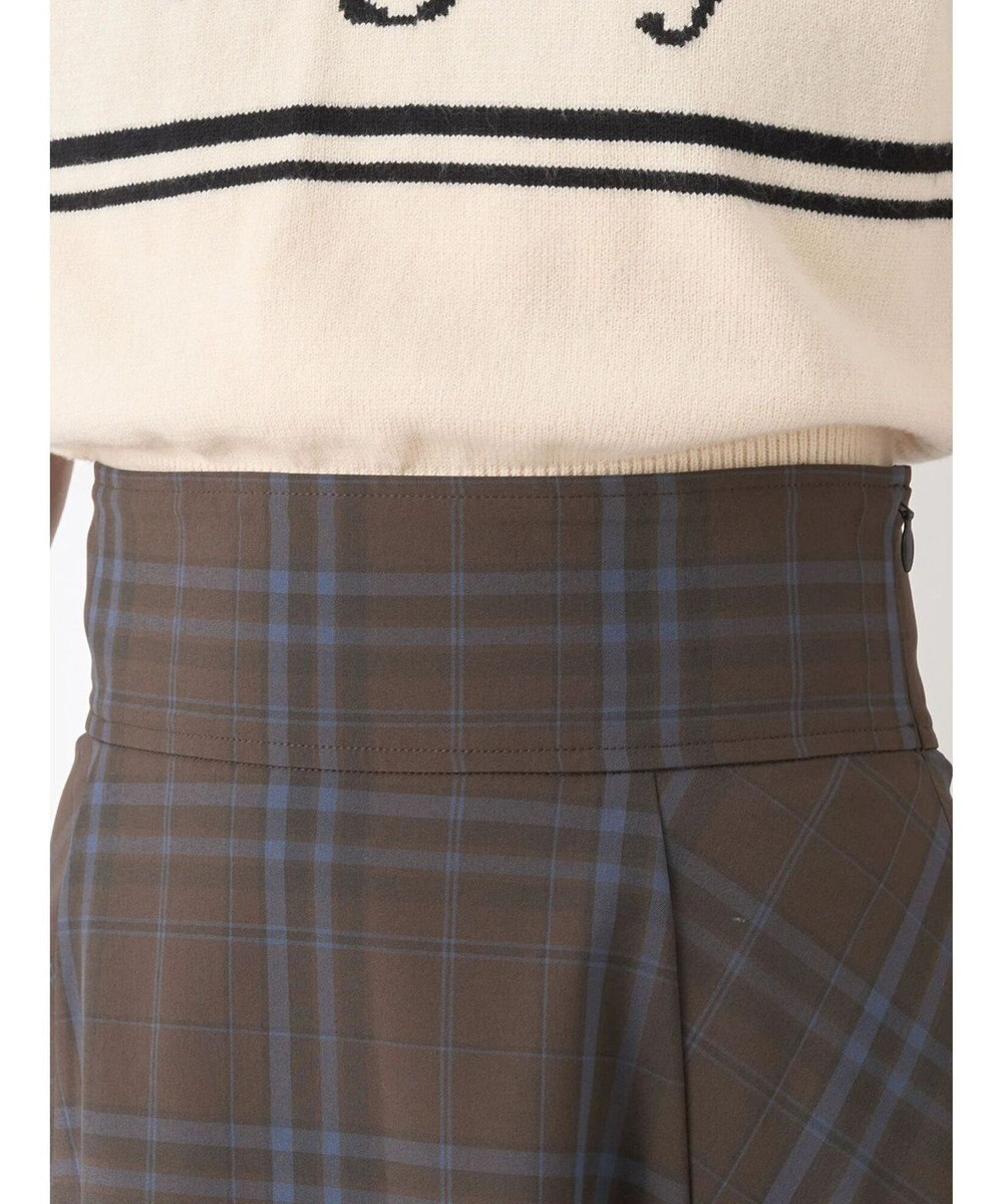 earth music&ecology バックレースアップチェックスカート 