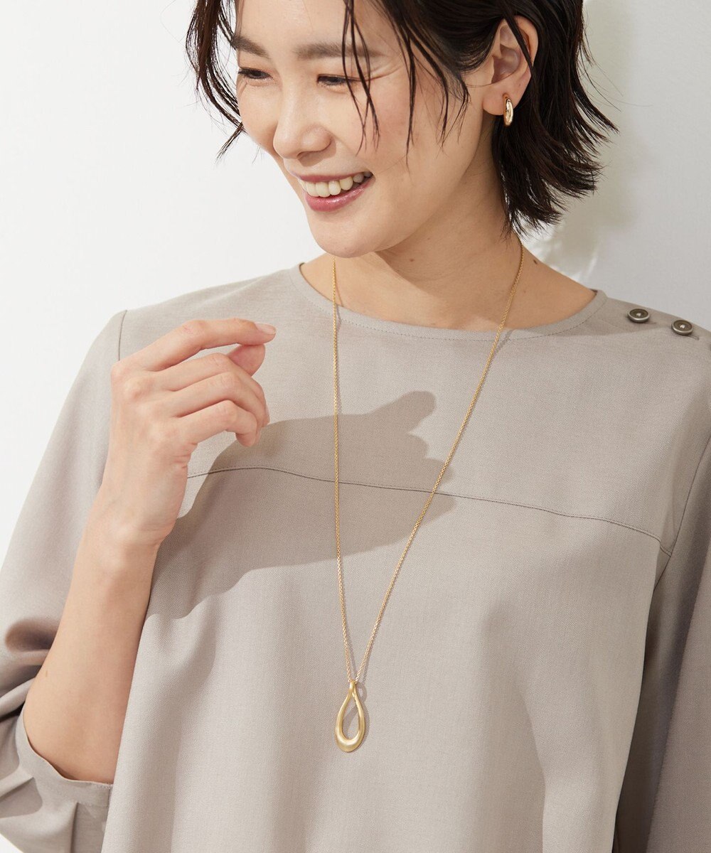 J.PRESS LADIES オーバルドロップ ネックレス 