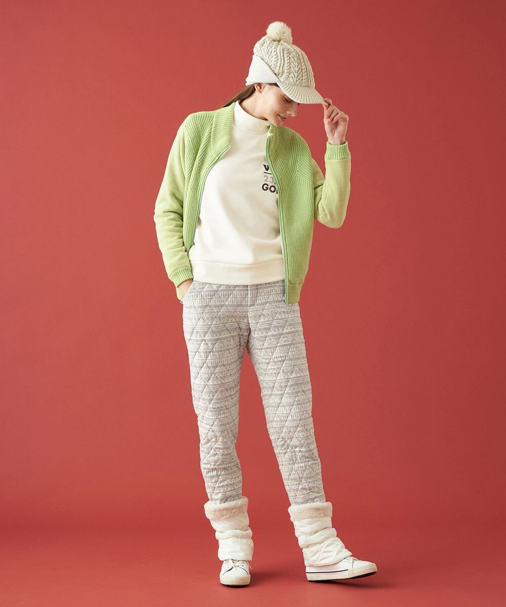 23区GOLF 【WOMEN】つば付きケーブル ニットキャップ 