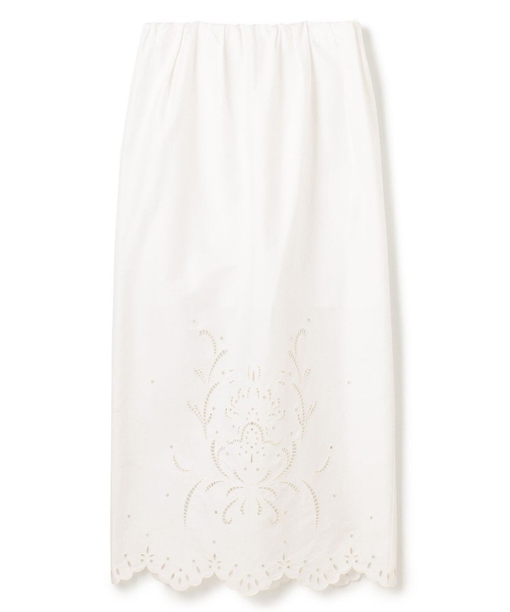 BEIGE， 【洗える】GALLERIA / コットンエンブロイダリーIラインスカート 