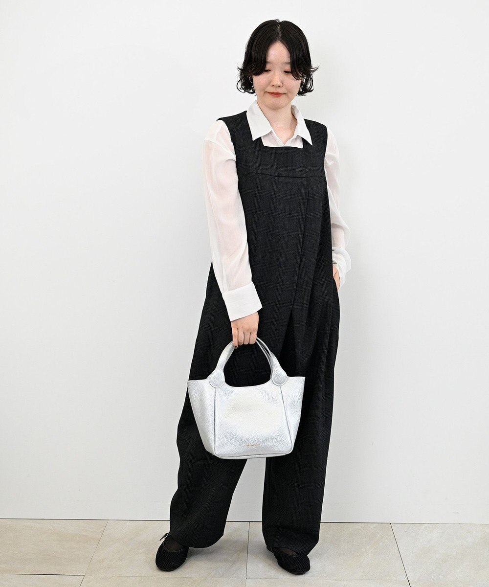 Hekhèr Le Style de Vie 新素材・新色【日本製/セレモニーにも】シュリンクレザー ハンドバッグ small シルバー 