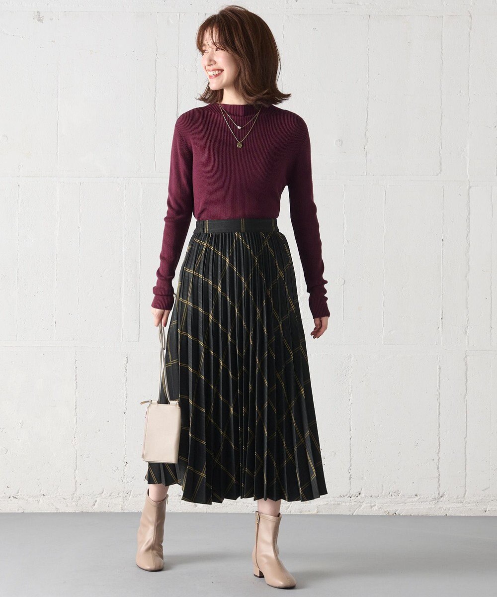 ANY L 【10色展開/ウエストゴム】ウーリッシュフラノ プリーツスカート 