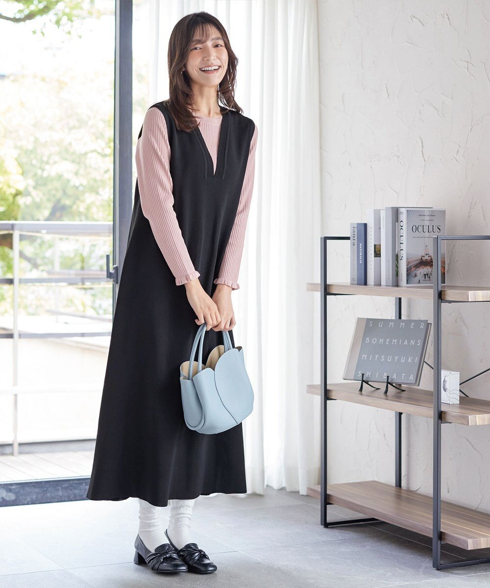 Tiaclasse 【洗える】スポンジニットジャンスカ 