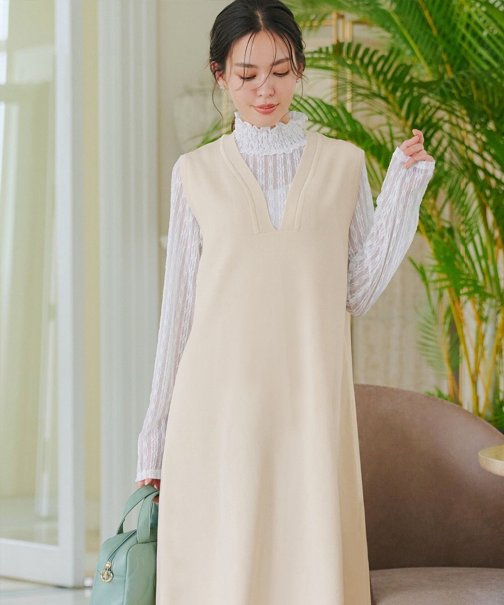 Tiaclasse 【洗える】スポンジニットジャンスカ 