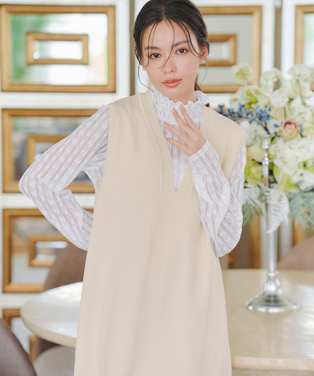 Tiaclasse 【洗える】スポンジニットジャンスカ 