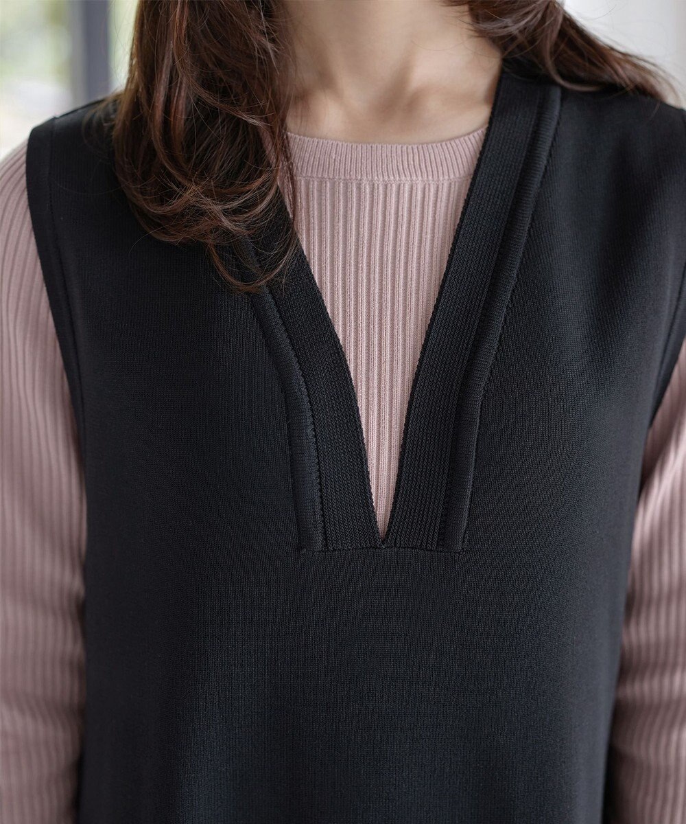 Tiaclasse 【洗える】スポンジニットジャンスカ 