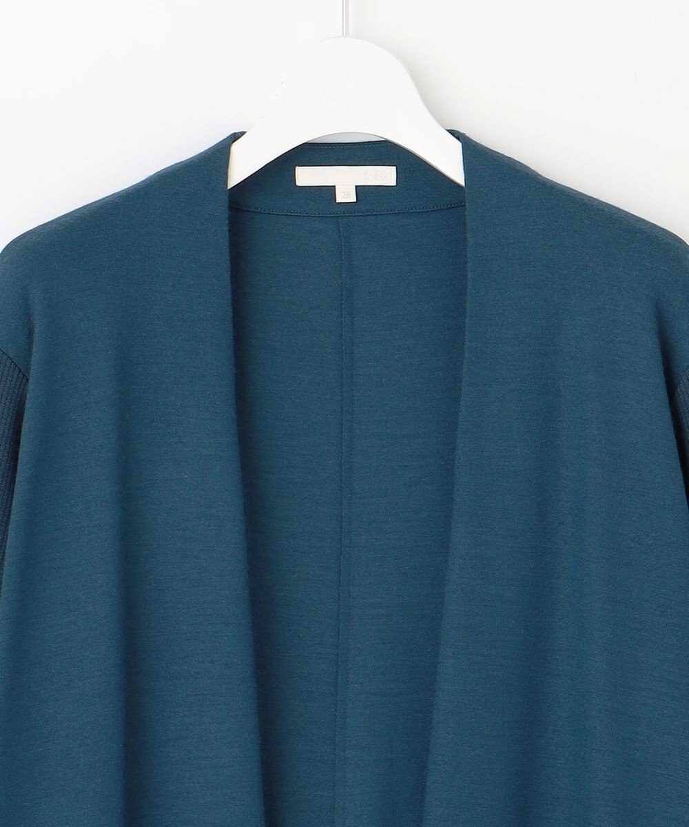 自由区 【洗える】ウールニットコンビジャージー ライトアウター 