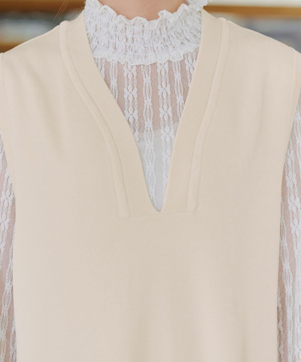 Tiaclasse 【洗える】スポンジニットジャンスカ 