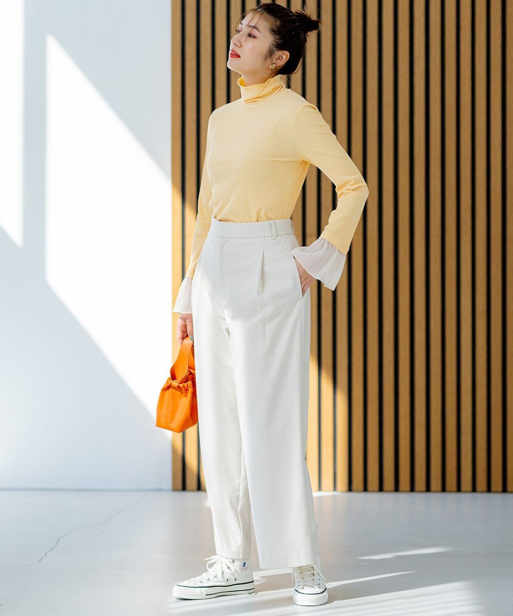 組曲 【洗える】フライスタートルネック カットソー 