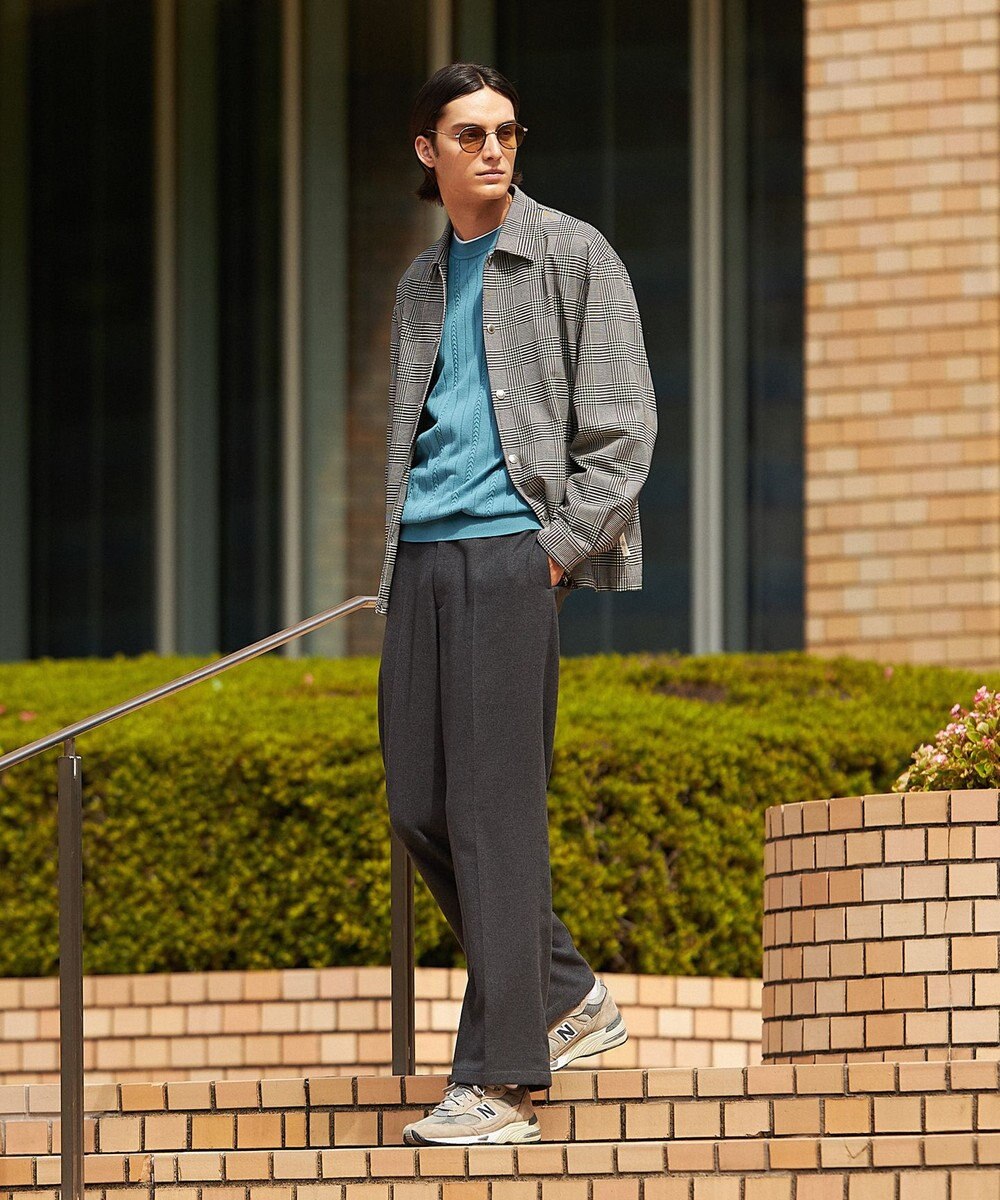 J.PRESS MEN 【KANEMASA】 グレンチェック サッカージャージー コーチジャケット 