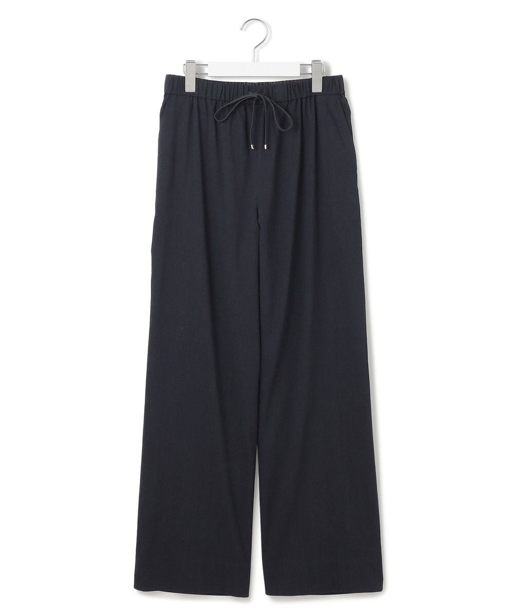23区 【洗える】リネンレーヨンストレッチ ドロスト ワイド パンツ 