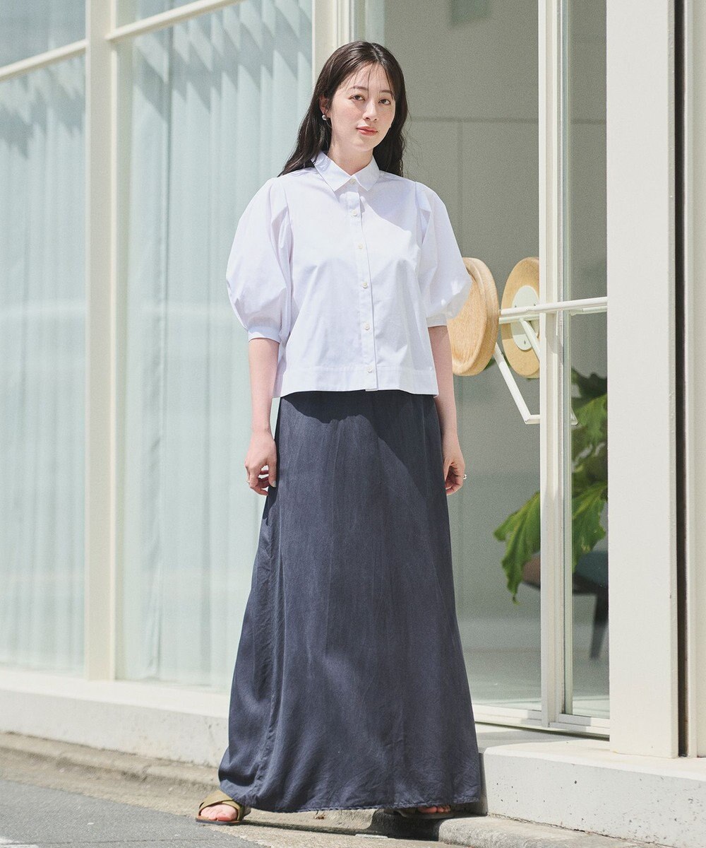 #Newans 【イージーケア】タックスリーブショート丈シャツ 