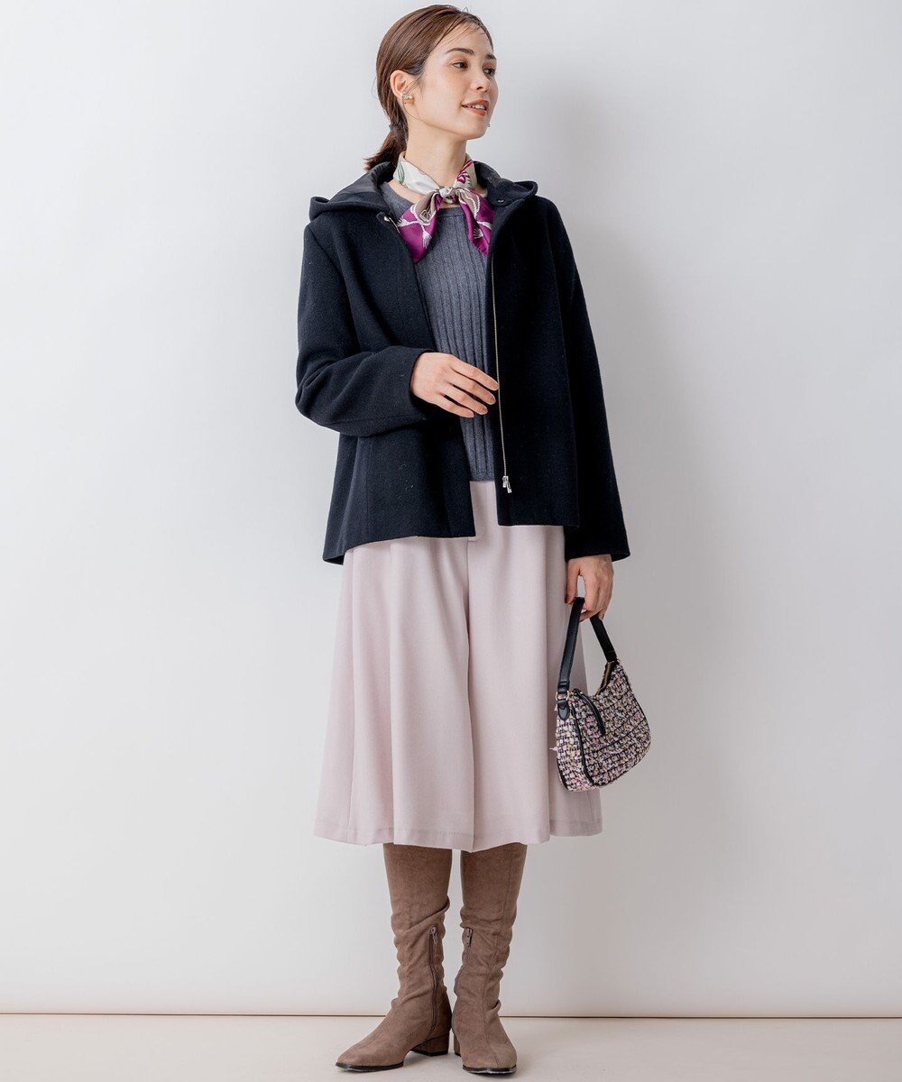 組曲 L 【WEB一部店舗限定】ウールジョーゼット キュロットパンツ 