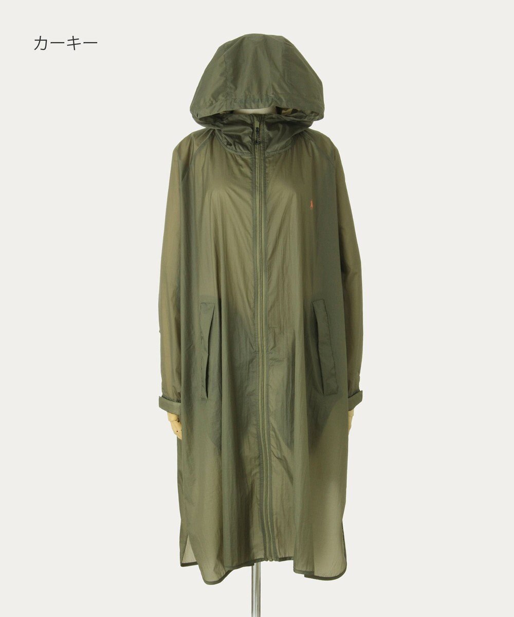 MOONBAT POLO RALPH LAUREN(ポロ ラルフローレン) ポロポニー レインコート ライトウェイト レインポンチョ  無地 フード 収納袋 レディース 