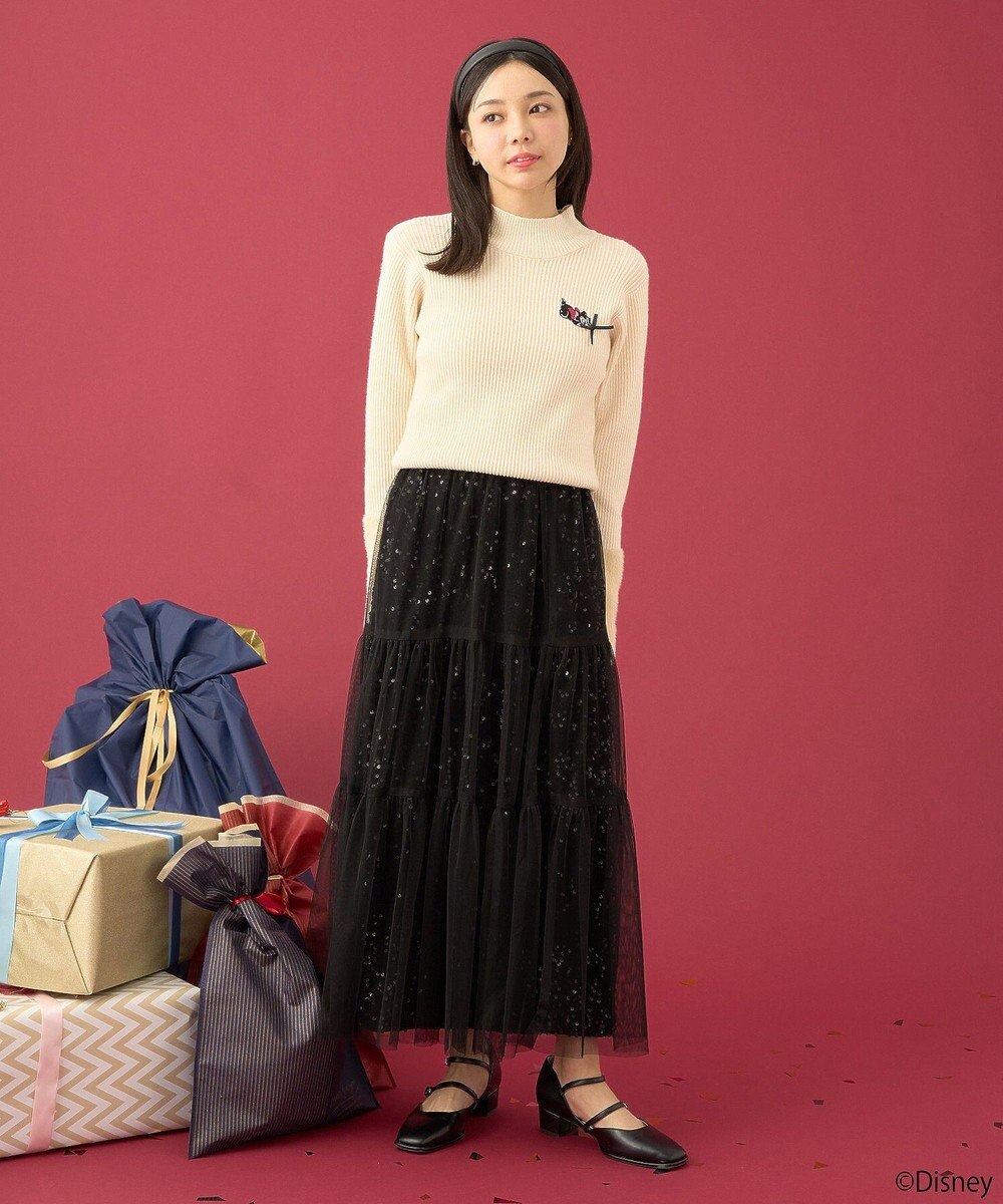 earth music&ecology Ｄｉｓｎｅｙ／フィガロ刺繍袖フェザーニット 