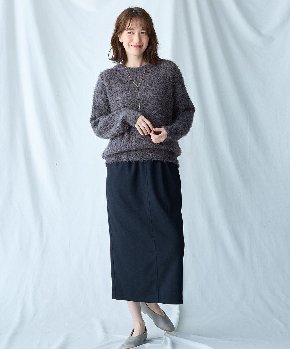 ANY 【洗濯機可】フェザーメッシュニット 