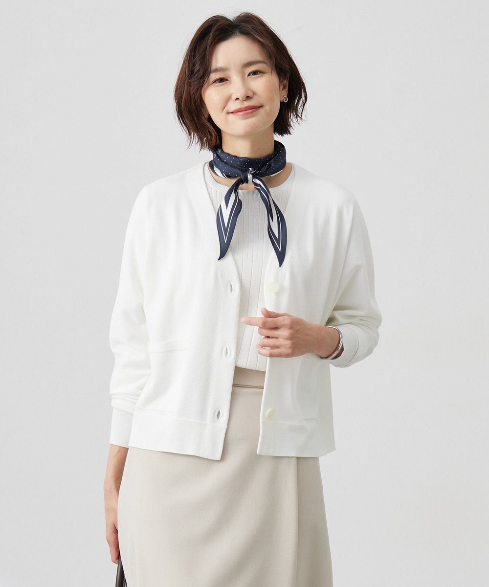 J.PRESS LADIES L 【洗える】Cotton Acetate ドルマンスリーブ カーディガン 