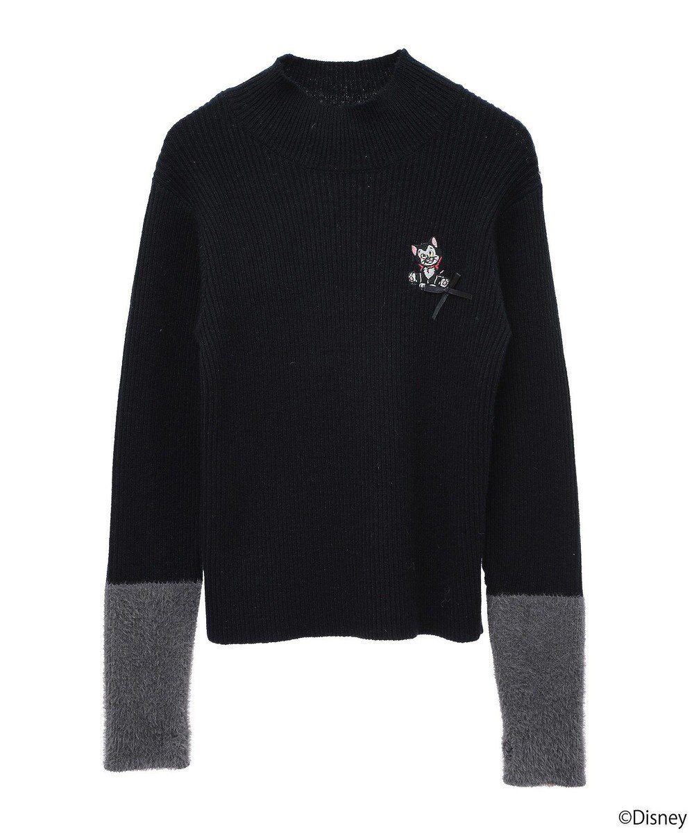 earth music&ecology Ｄｉｓｎｅｙ／フィガロ刺繍袖フェザーニット 