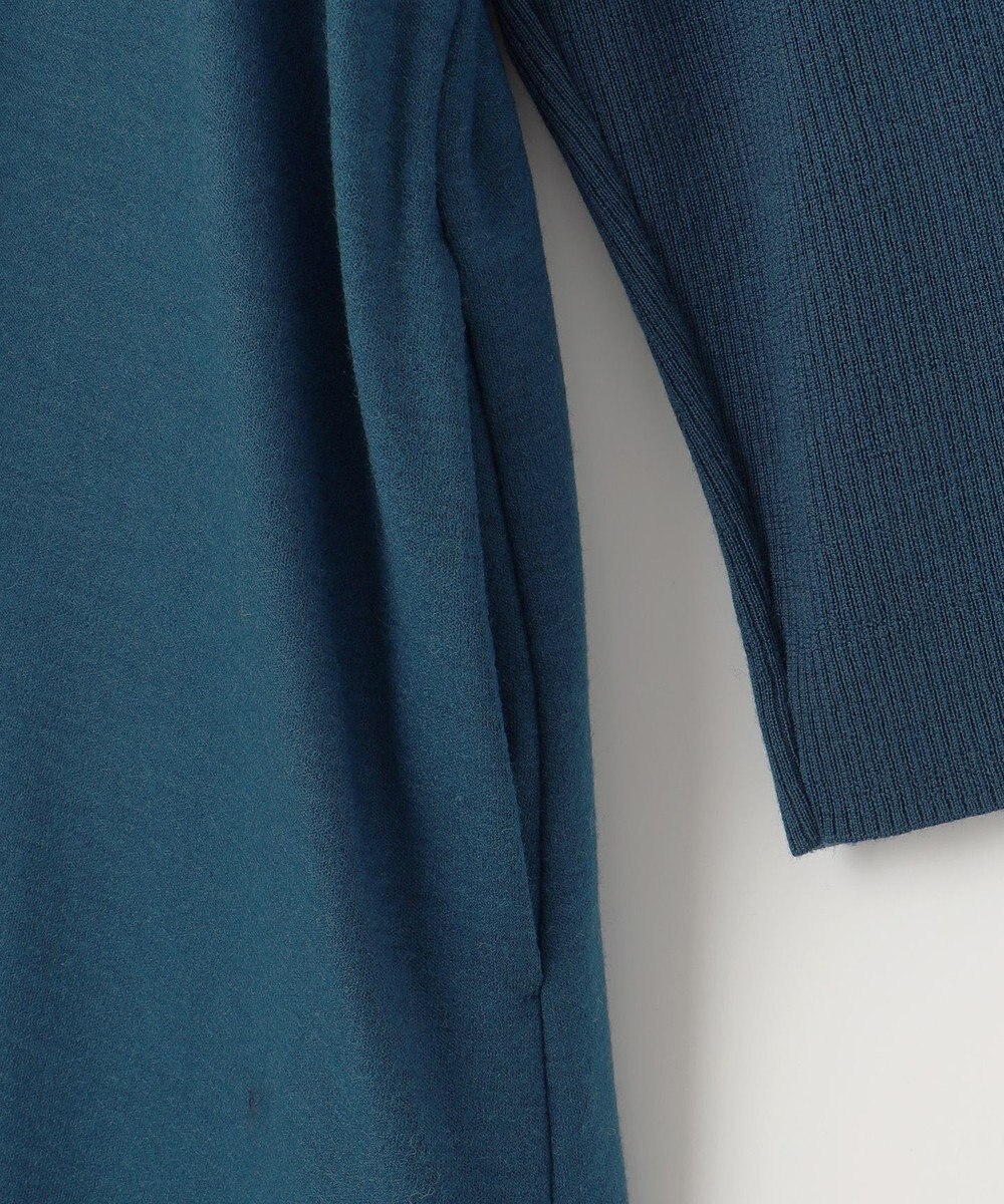 自由区 【洗える】ウールニットコンビジャージー ライトアウター 