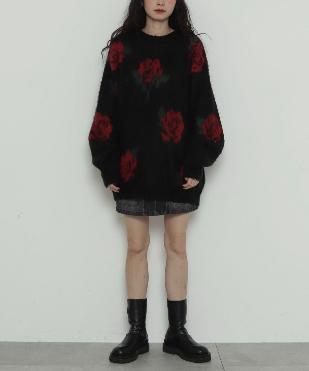 WEGO 【2025年秋冬新作】シャギーパターンニットBIGプルオーバー 