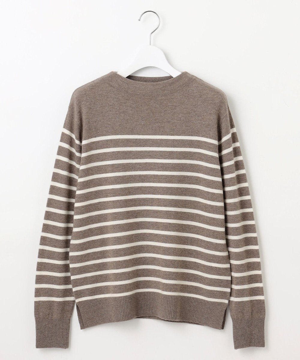 J.PRESS LADIES S 【洗える】SOFT TOUCH WOOL 立ち襟 ボーダー ニット 