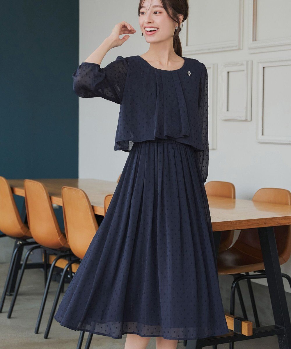 Tiaclasse 【新色追加】シフォンドレープワンピース 