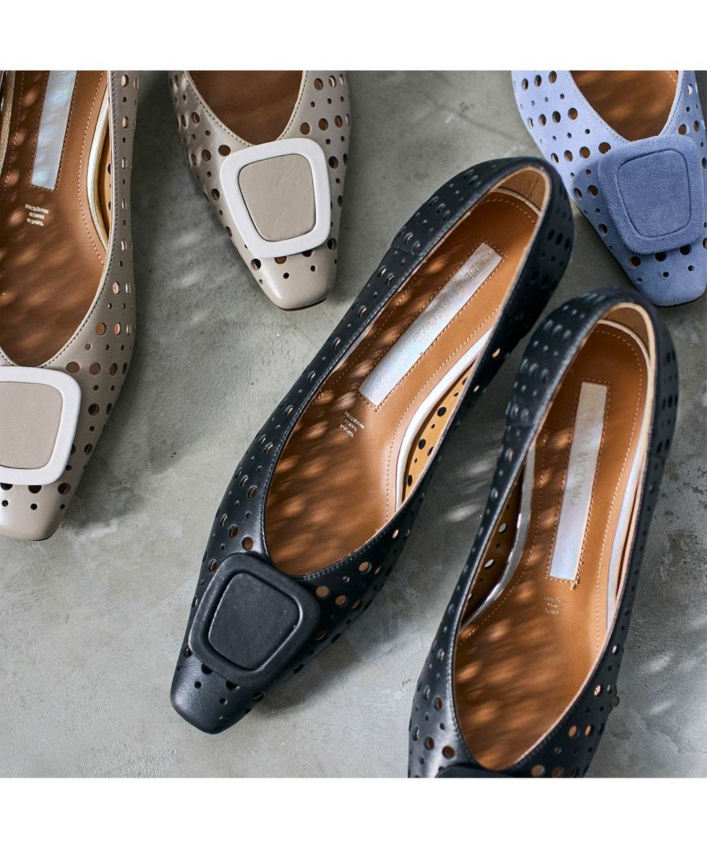 MODE ET JACOMO <MODE ET JACOMO>バックルモチーフパンチングパンプス 