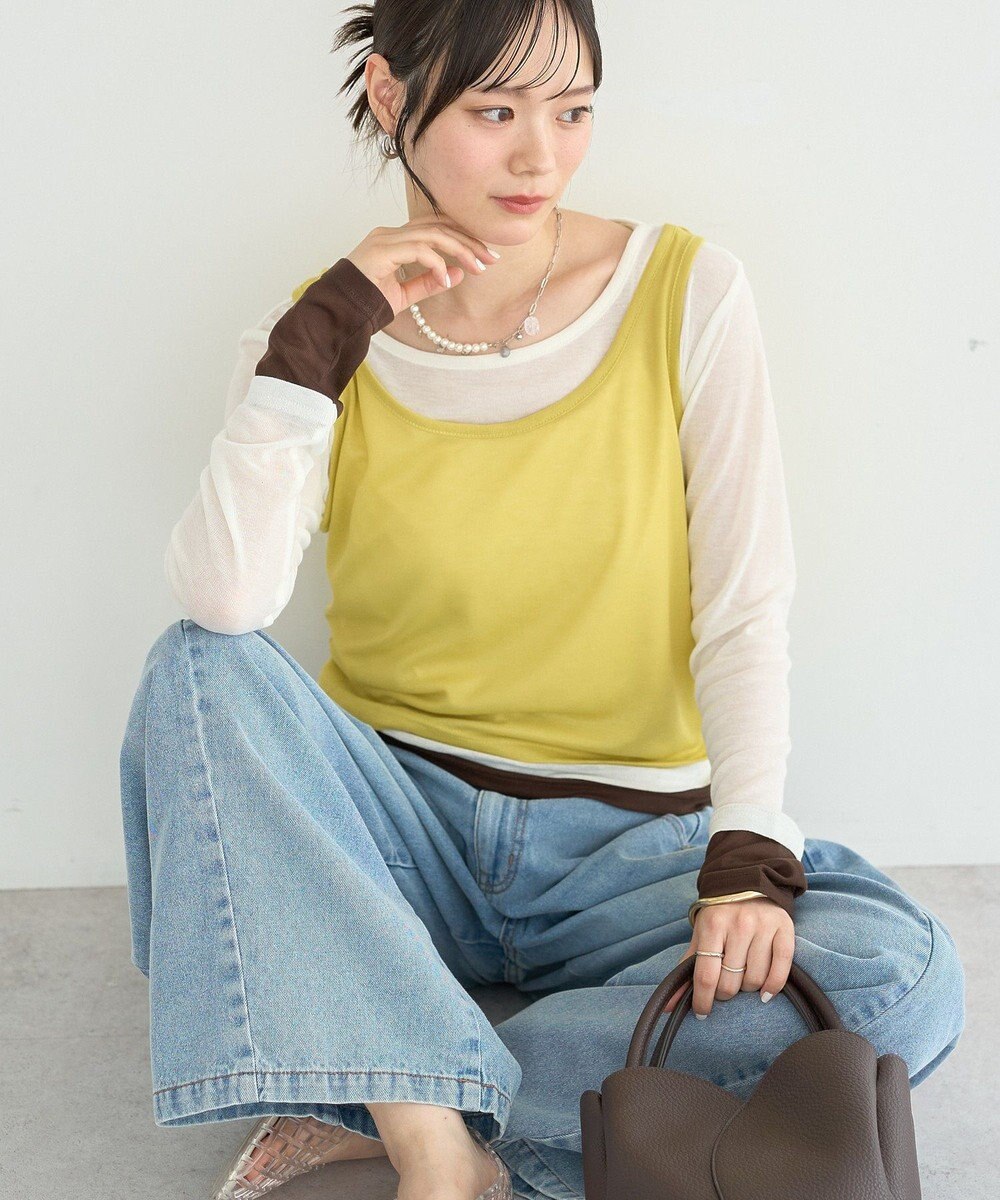 earth music&ecology SET2点ハイショクシアータンクトップ+ロンT 