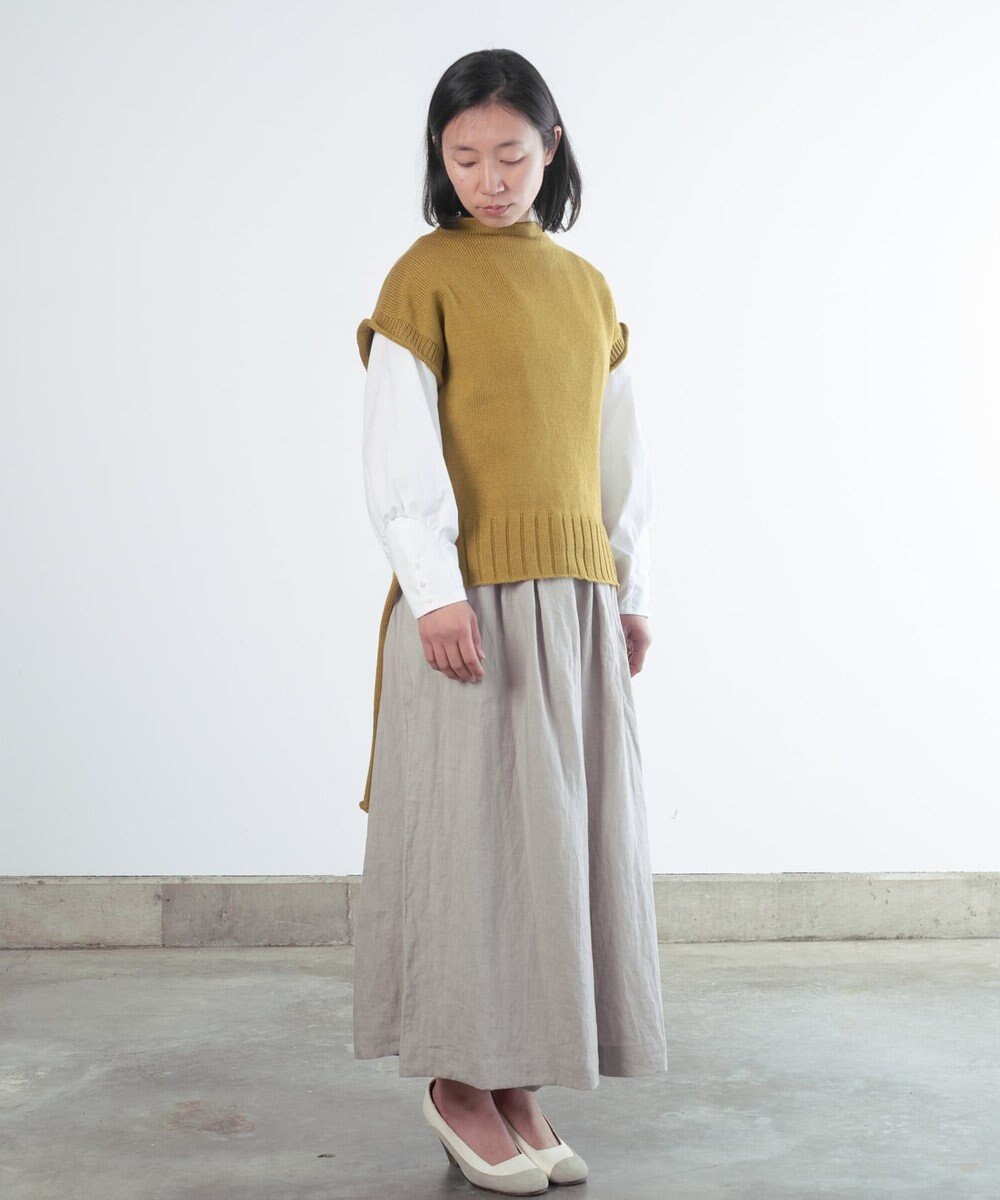 AND WOOL 〈上質な素材と手仕事から生まれた優しいニット〉オーガニックコットンロングベスト 