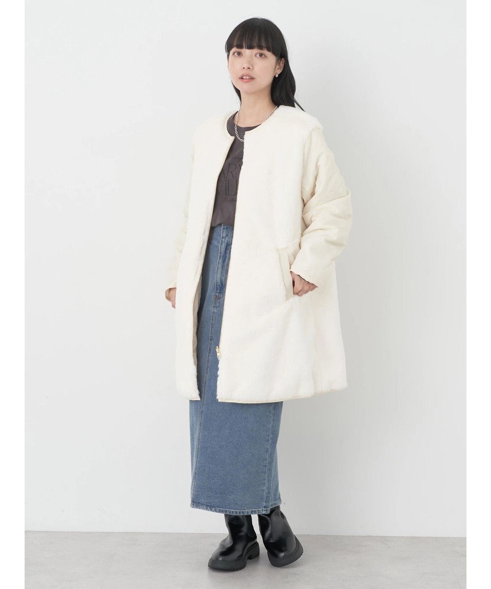 earth music&ecology ファー＆キルティングリバーシブルコート 