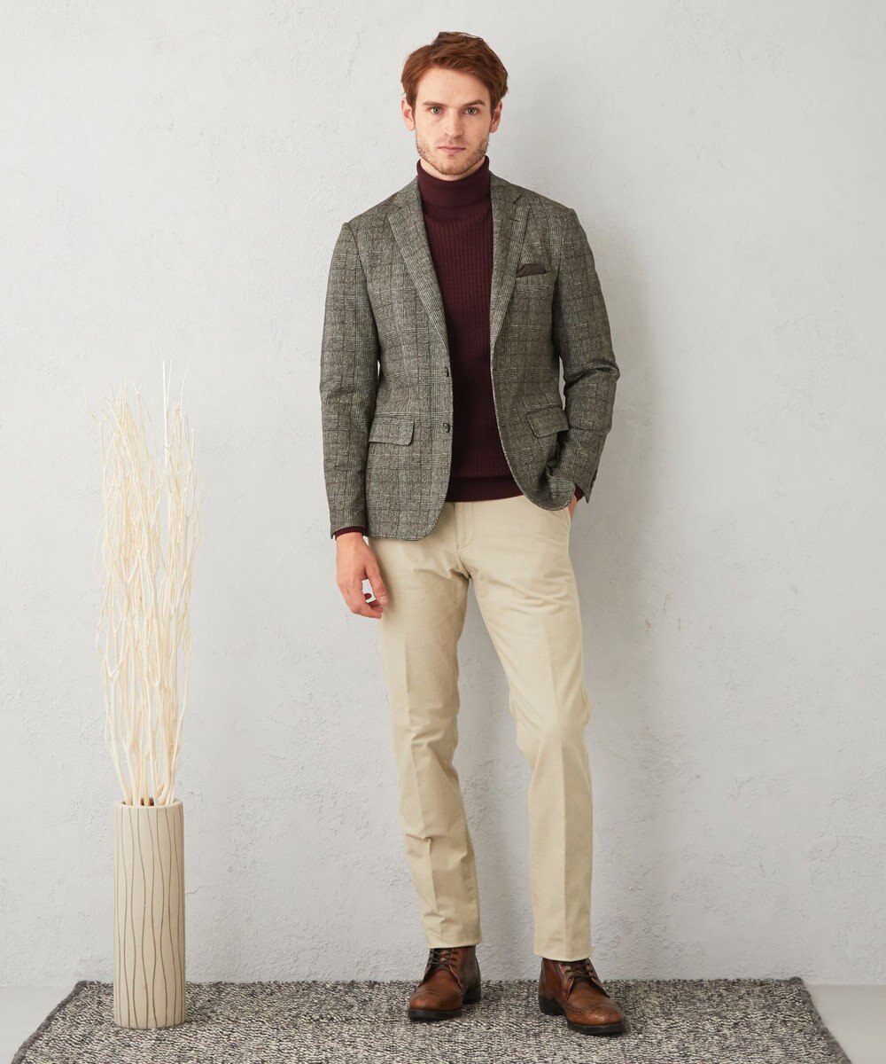 JOSEPH ABBOUD 【キングサイズ・裏起毛/ウエスト伸びる】オーガニックコットン2WAYストレッチカルゼ パンツ 