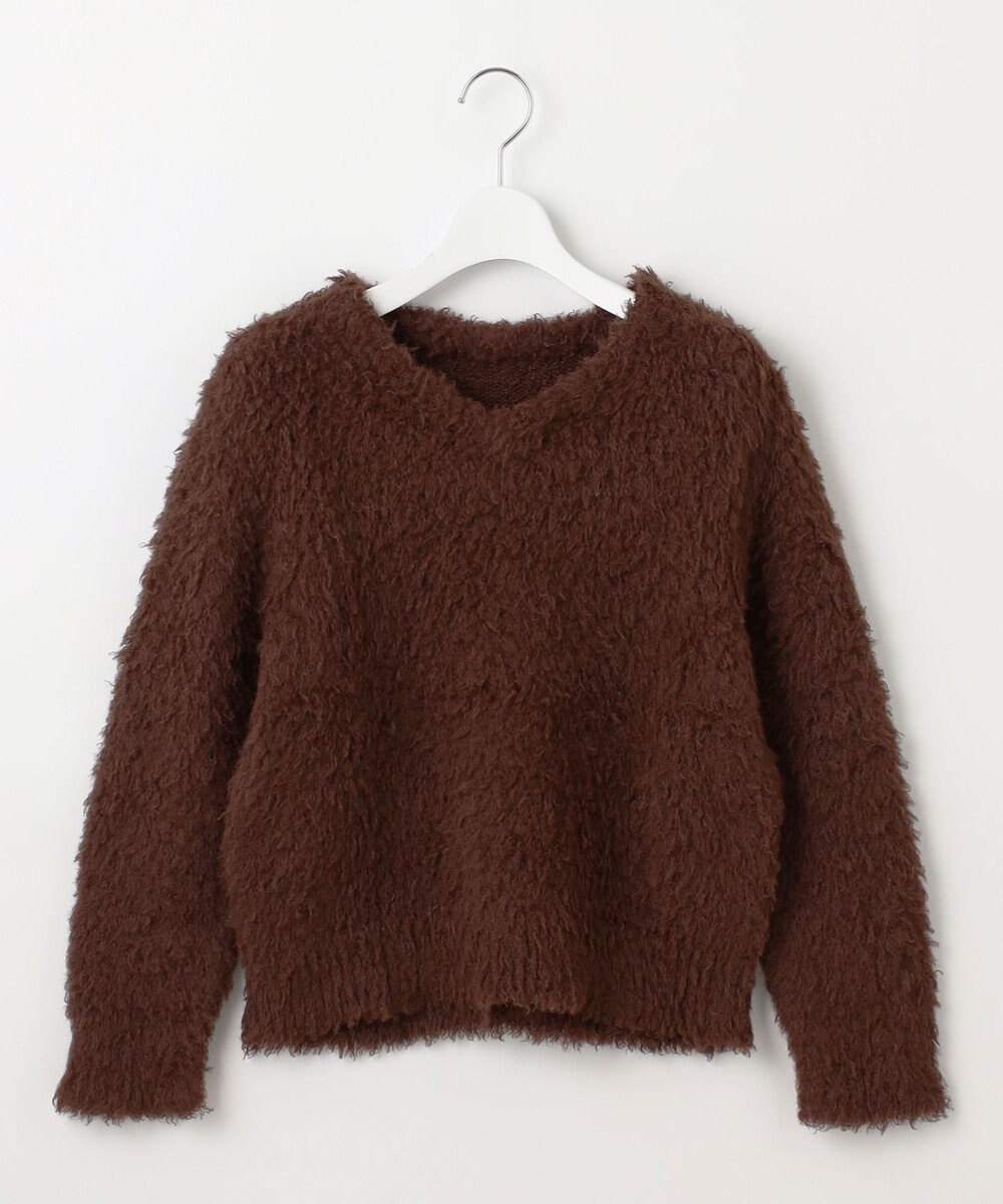 Feroux 【洗える】シャギーVネック ニット 